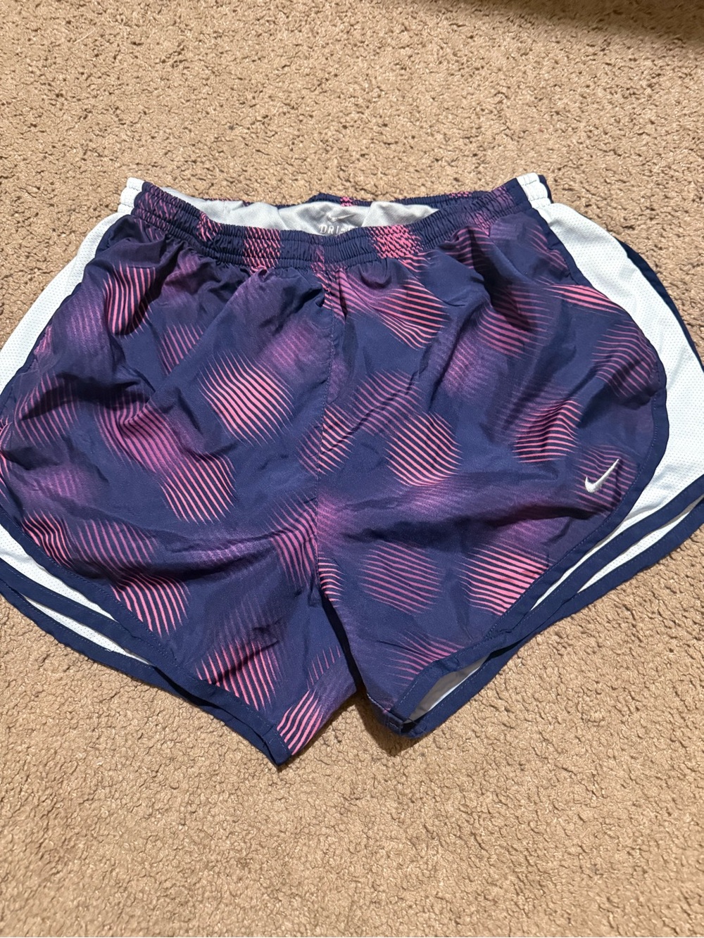 Nike Women's Navy and Pink Athletic Shorts